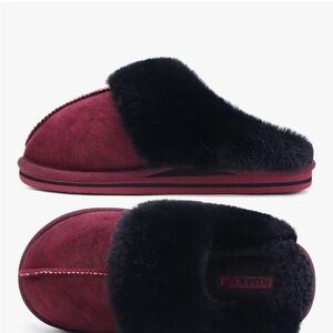 KuaiLu Womens Fluff Dual Memory Foam Slippers